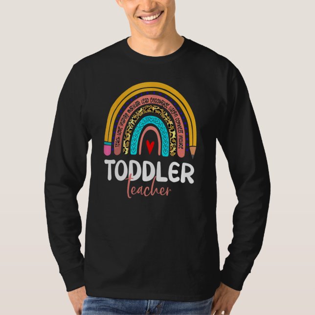 Camiseta Professora De Todd Leopard Arco-Íris De Volta À Es (Frente)