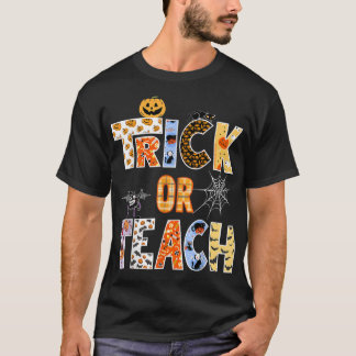 Camiseta Professora De Truque Ou Ensino De Halloween Bruxas