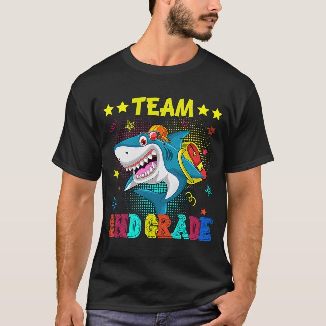 Camiseta Professora De Tubarão De Grau segundo Da Equipe De (Frente)