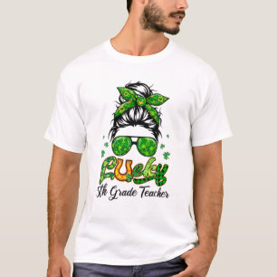 Camiseta Professora do 1º ano de sorte Patricks Day Bun Ha