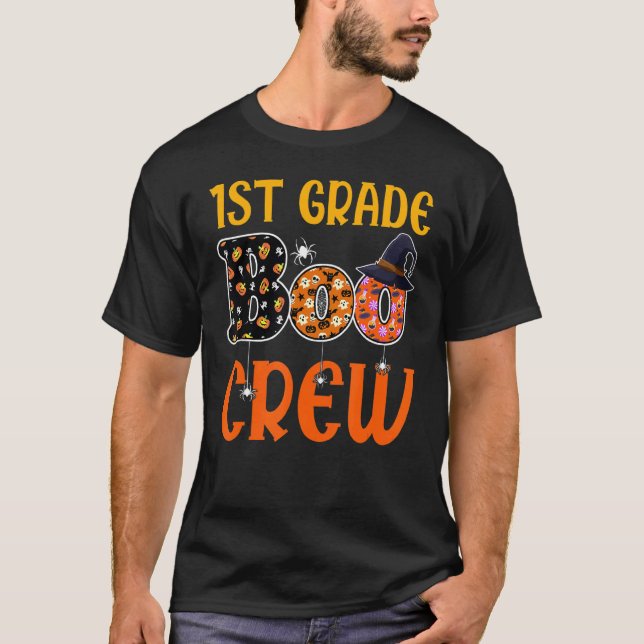 Camiseta Professora Do 1º Grau Boo Crew Halloween 1rua (Frente)