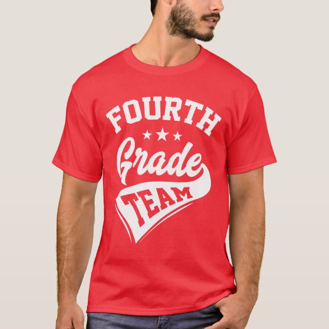 Camiseta Professora do 4º ano da equipe de volta à escola (Frente)