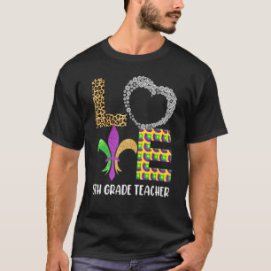 Camiseta Professora do 5º ano da Mardi Gras, Miçanga de M