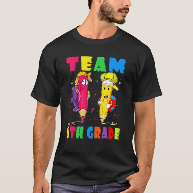 Camiseta Professora Do 6 Da Equipe De Volta À Escola (Frente)