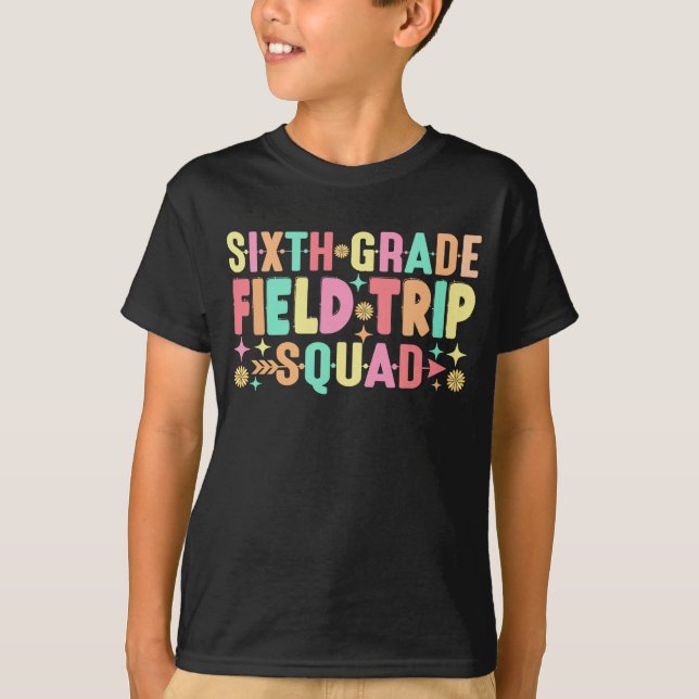 Camiseta Professora do 6 Grau de Trip Squad Engraçada Estud (Frente)