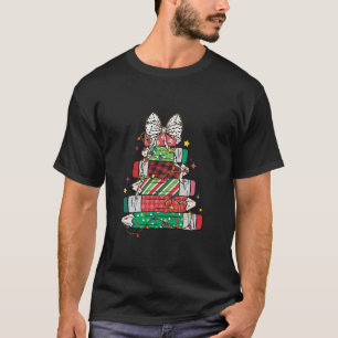 Camiseta Professora Do Arco Xm Da Árvore De Natal Lápis