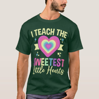 Camiseta Professora do berçário Ieachhe Sweetest Little Hea