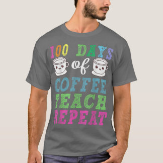 Camiseta Professora Do Café Em Lover 100 Dias De Ensino De