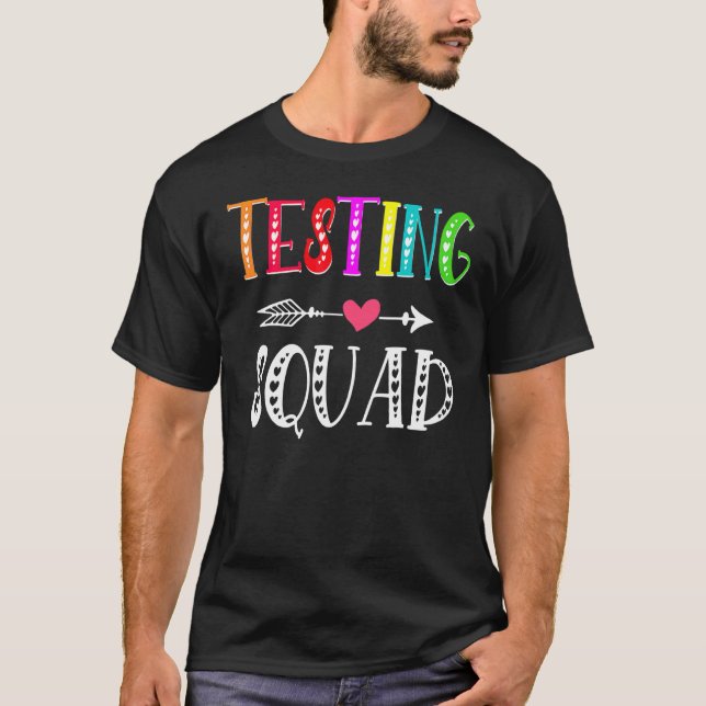 Camiseta Professora do Dia de Teste de Costume de Esquadrão (Frente)