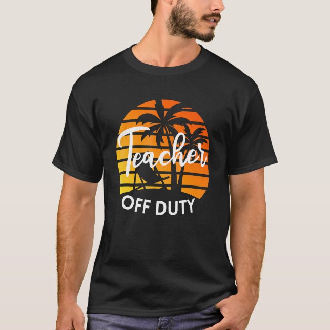 Camiseta Professora do Duty Summer Beach Palm Tree Sunset (Frente)