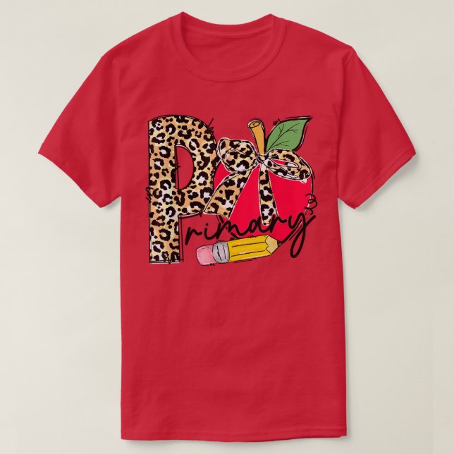 Camiseta Professora do Ensino Médio de Leopard Apple  (Frente do Design)