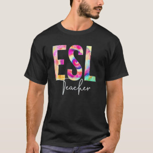 Camiseta Professora Do Esl Tie Dye De Volta Para As Mulhere