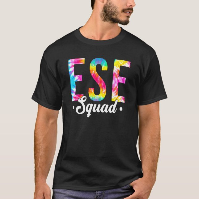 Camiseta Professora Do Esquadrão Tie Dye Primeiro Dia De En (Frente)
