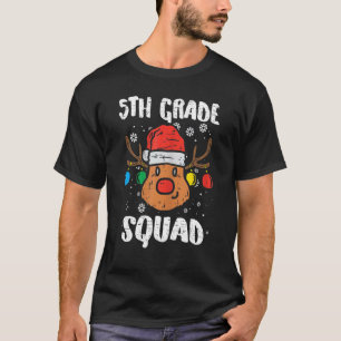 Camiseta Professora do Grau 5 de Reindeer Dia de Natal de