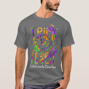 Camiseta Professora Do Grau 5 De Truque Ou Ensino Tie Dye H