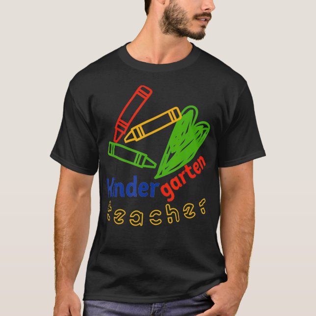 Camiseta Professora do jardim de infância da GGT Crayons Co (Frente)