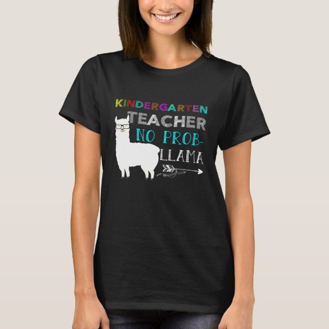 Camiseta Professora do jardim de infância sem Pro Llama de  (Frente)