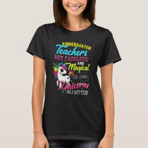 Camiseta Professora Do Jardim Infantil Unicórnio Fabuloso E