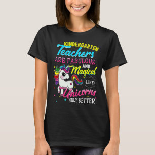 Camiseta Professora Do Jardim Infantil Unicórnio Fabuloso E
