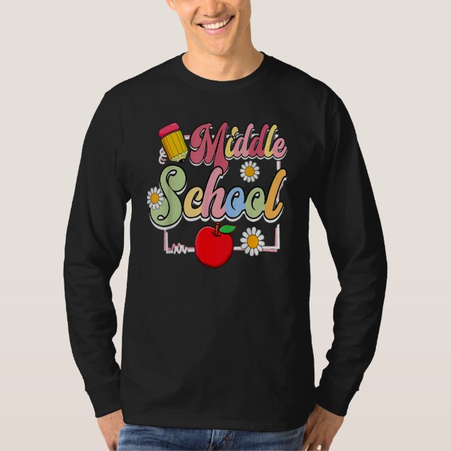 Camiseta Professora Do Lápis Do Ensino Médio De Volta A Sch (Frente)