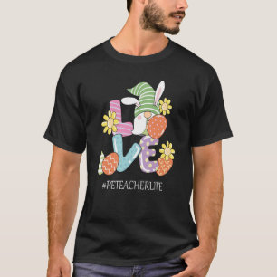 Camiseta Professora do PE Páscoa bonita Gnomo Primavera Lov