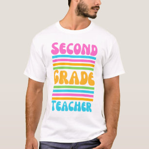 Camiseta PROFESSORA DO SEGUNDO ANO Fonte de Bolha de Cores