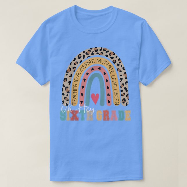 Camiseta Professora Do Sexto 6 De Volta À Chuva Escolar (Frente do Design)