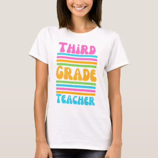 Camiseta PROFESSORA DO TERCEIRO ANO Fonte de Bolha Cores Vi
