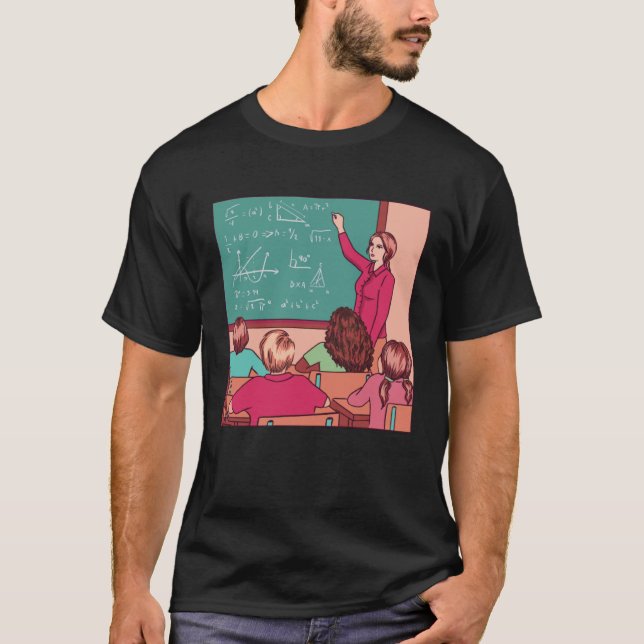 Camiseta Professora do VXLS Ensinando Matemática de Educaçã (Frente)