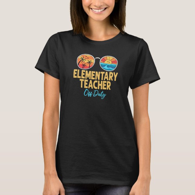 Camiseta Professora Elementar De Serviço Feliz No Último Di (Frente)