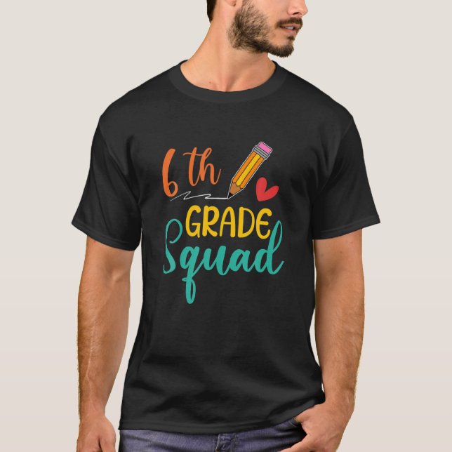 Camiseta Professora Engraçada Da 6 Squad De Volta A Scho (Frente)