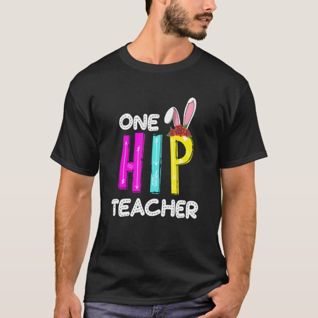 Camiseta Professora Engraçada Em Páscoa Bunny One Hip (Frente)