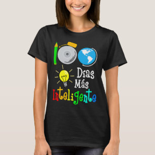 Camiseta Professora Espanhola 100 Dias Mais Inteligente 100