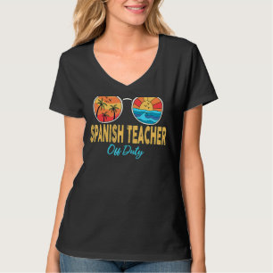 Camiseta Professora Espanhola de Dar Óculos De Sol Feliz Di