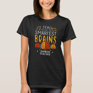 Camiseta Professora Espanhola Halloween Eu Ensino A Bra Mai