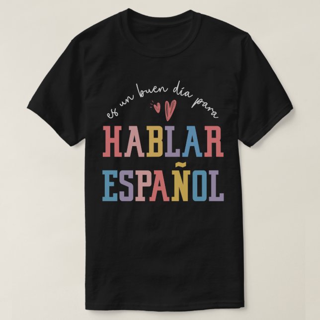 Camiseta Professora espanhola latina bilíngue 2 (Frente do Design)