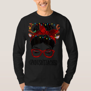 Camiseta Professora espanhola Vida de Natal Mulher Mensagei