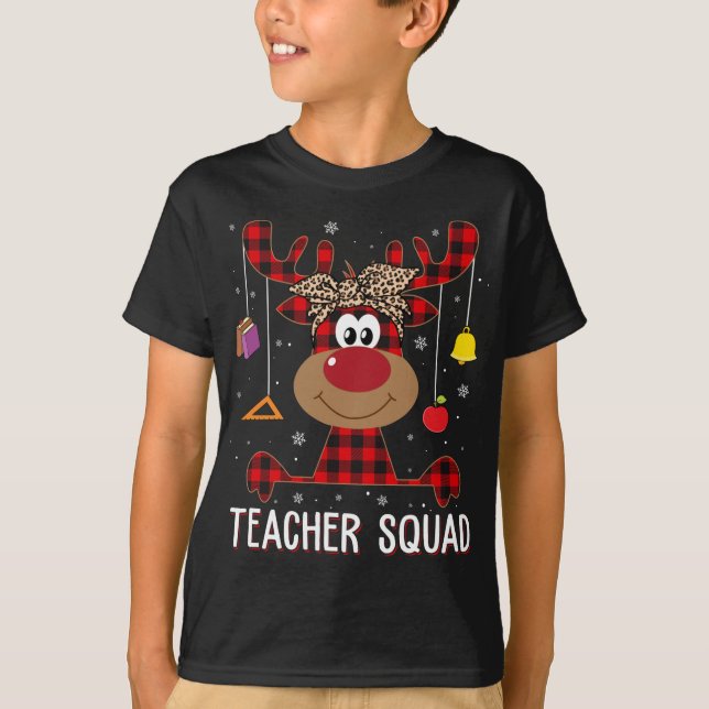 Camiseta Professora Esquadra de Natal Engraçado Professor d (Frente)