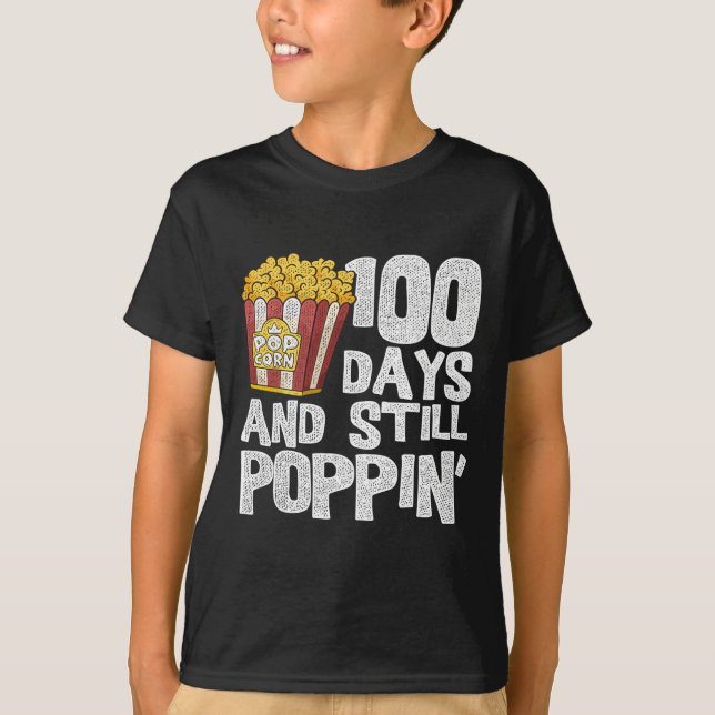 Camiseta Professora Estudante Da Escola Popcorn 100 Dias De (Frente)