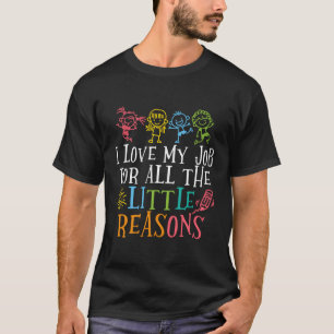 Camiseta Professora Eu Amo Meu Trabalho Por Todas As Pequen