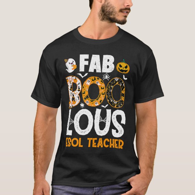 Camiseta Professora Faboolosa do ESL, professor Spooker, pr (Frente)