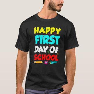 Camiseta Professora Feliz Primeiro Dia Do Esquadrão Escolar