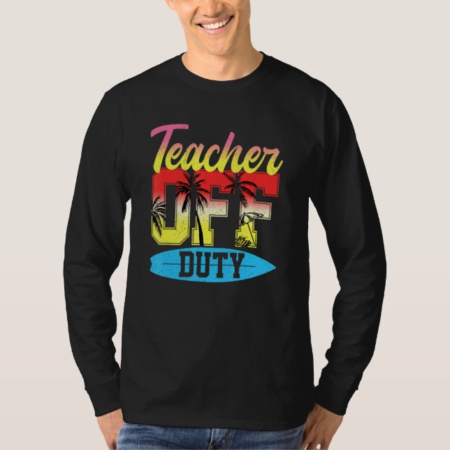 Camiseta Professora Fora De Férias De Demissão Sunset Beach (Frente)