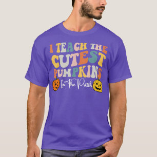 Camiseta Professora Halloween Pumpkin Retro Professora Qued