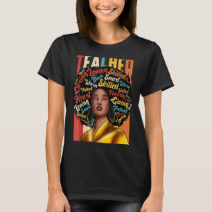 Camiseta Professora História Negra Mês Rainha Melanina Afro