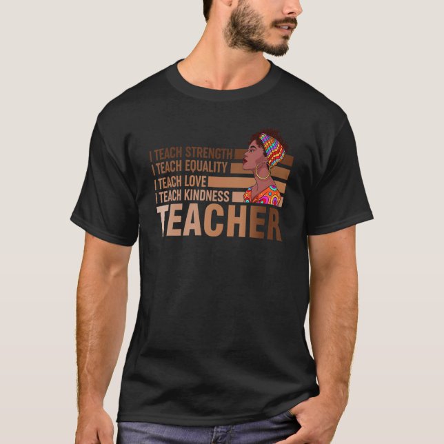 Camiseta Professora inteligente negra ama igualdade Melanin (Frente)