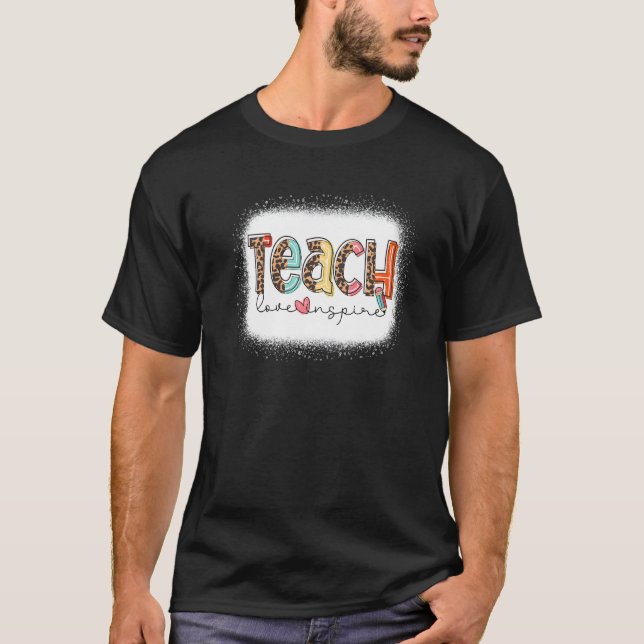 Camiseta Professora Leopardo Sangrenta Inspira No Último Di (Frente)
