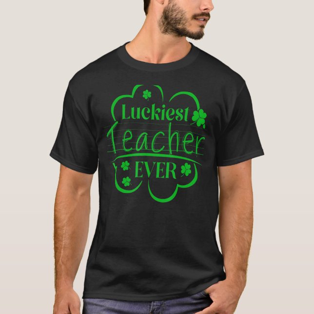 Camiseta Professora Luckiest Professora de Feliz Rua de Pat (Frente)