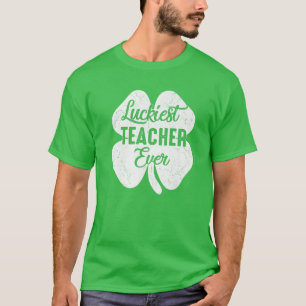 Camiseta Professora Mais Sortuda Do Dia de São Patrício J