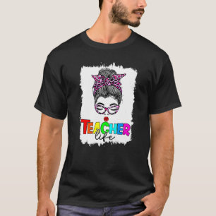 Camiseta Professora Mulher Viva Lâmpadas de Arma Leopard Mo